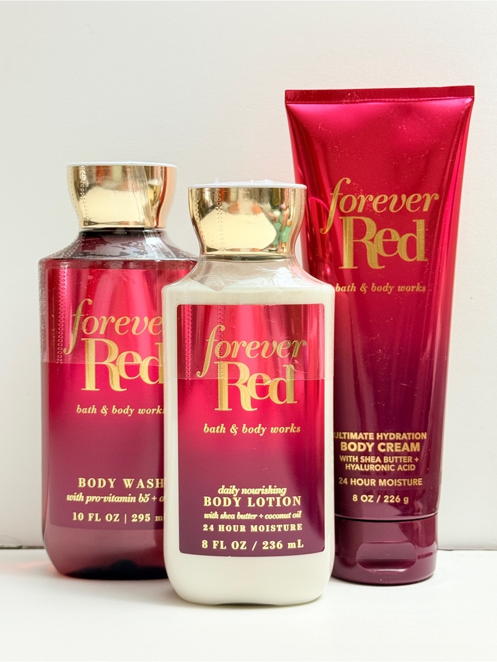 Bath & Body Works Forever Red Body Care Set - New